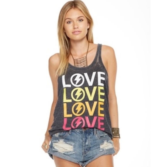 2 LEFT!! NWT Chaser Love Dark Gray Racerback Tank - Picture 3 of 3